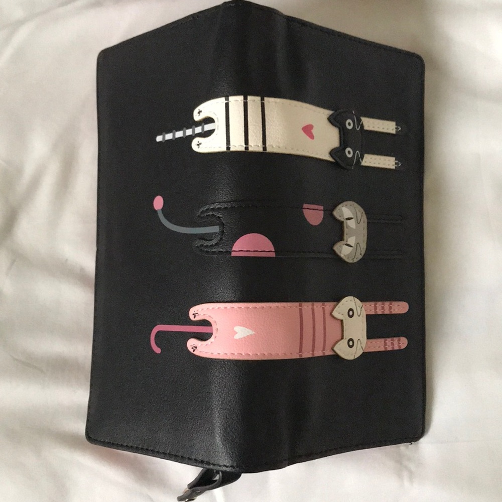 SOLD - Black and Pink Kitty Cat Wallet - Picture 6 of 6